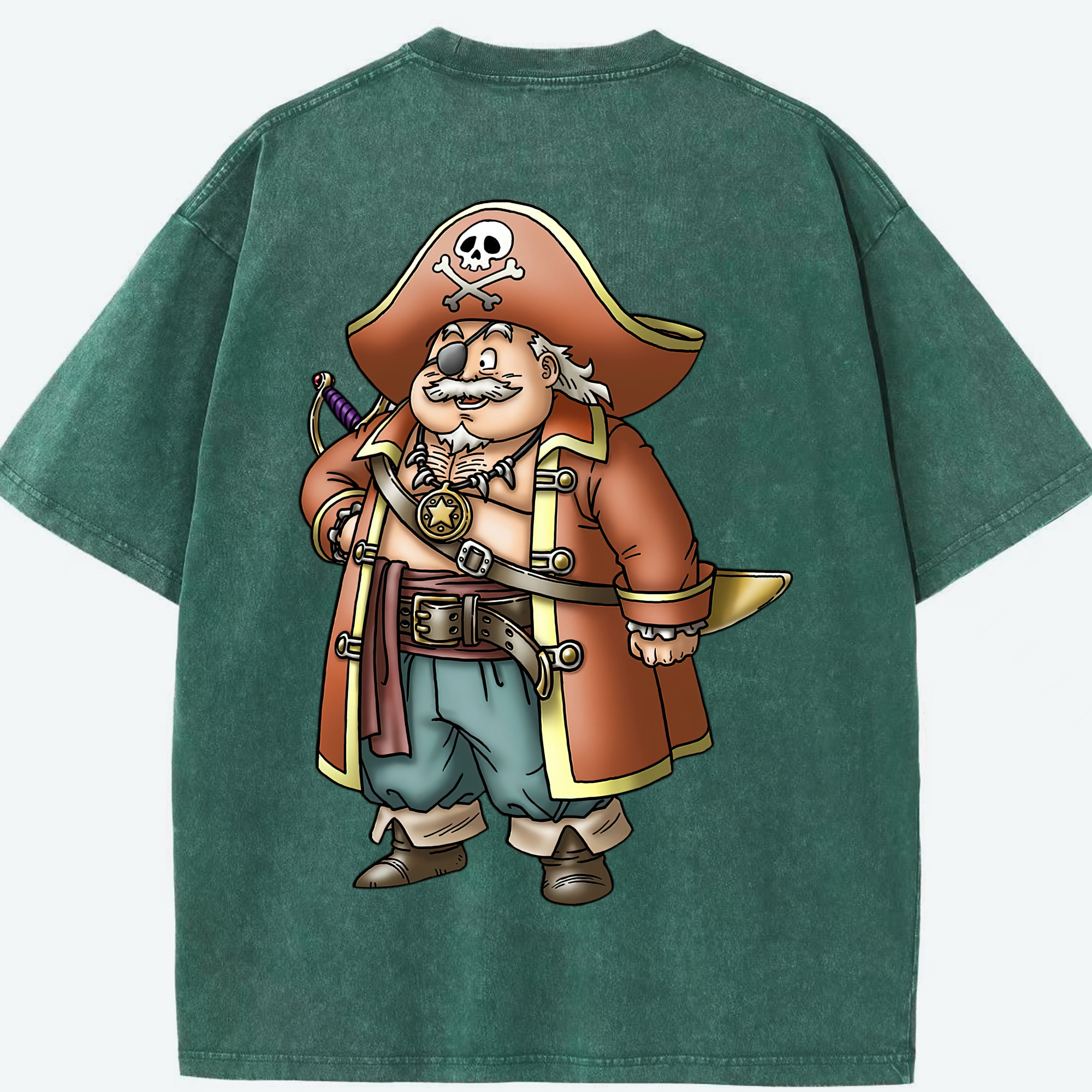 （画像用） ドラゴンクエスト Doragon Kuesuto Dragon Quest 綿100% ヴィンテージ風 半袖Tシャツ（背面プリント）
